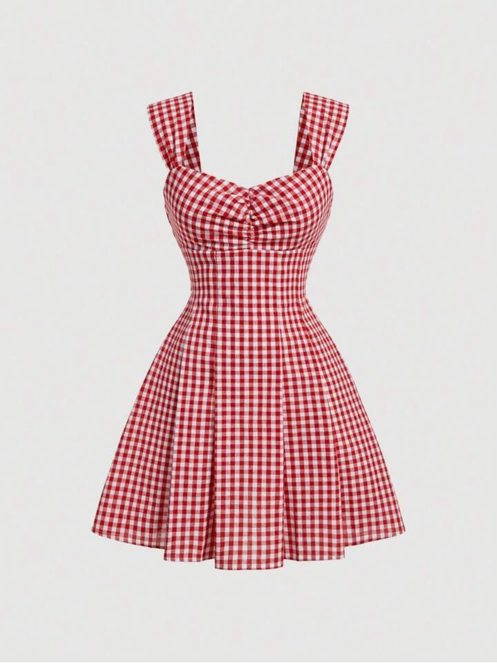 SHEIN X YERIMUA Red and White Gingham Dress